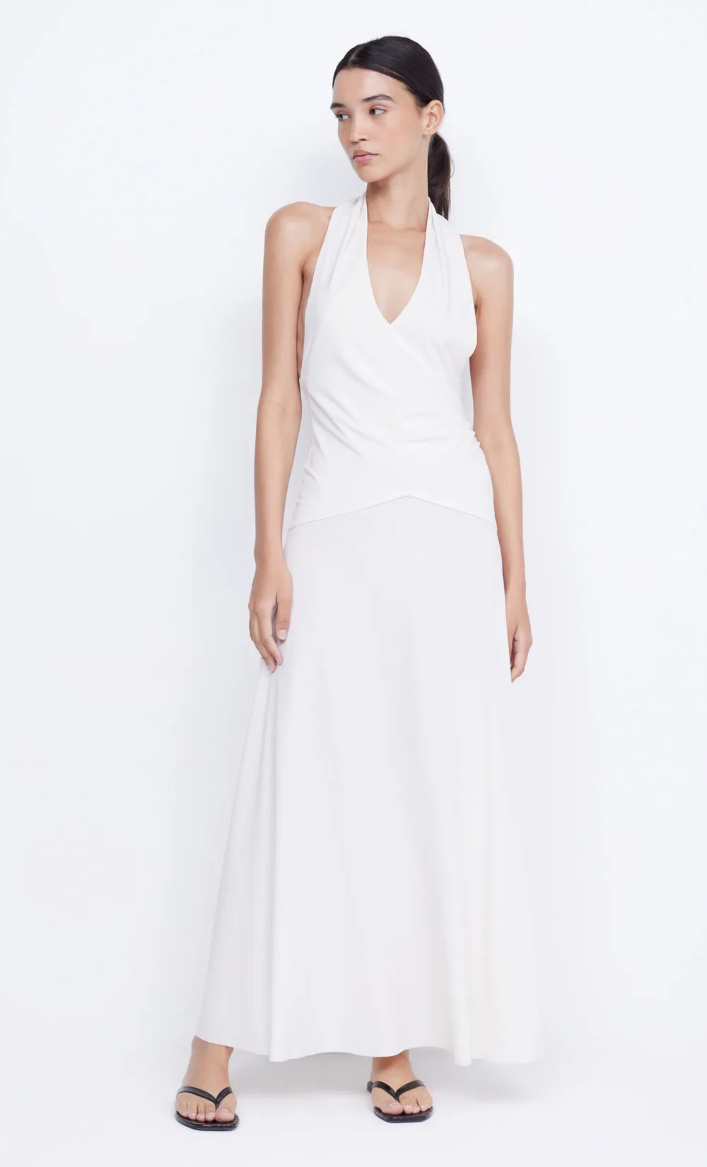 BLANCHE HALTER MAXI DRESS - IVORY