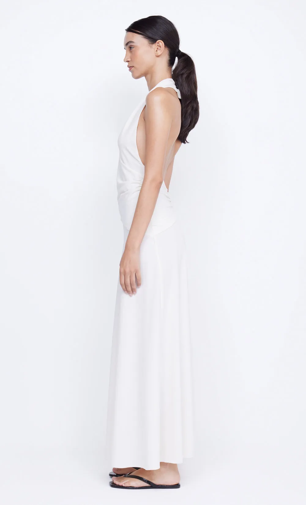 BLANCHE HALTER MAXI DRESS - IVORY