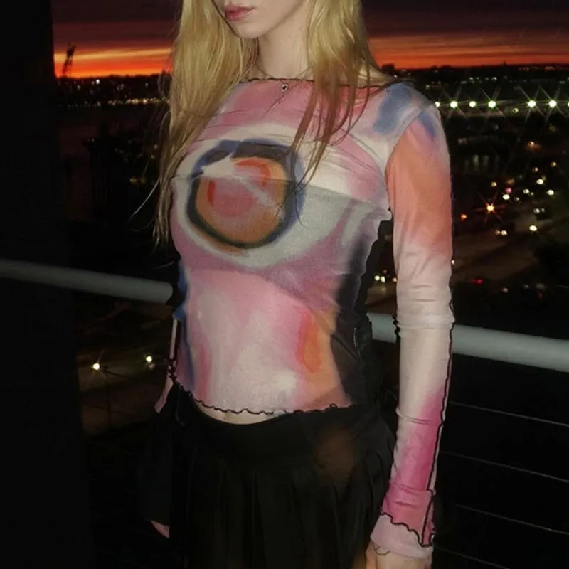 Blusa Tule Cosmic - Y2K