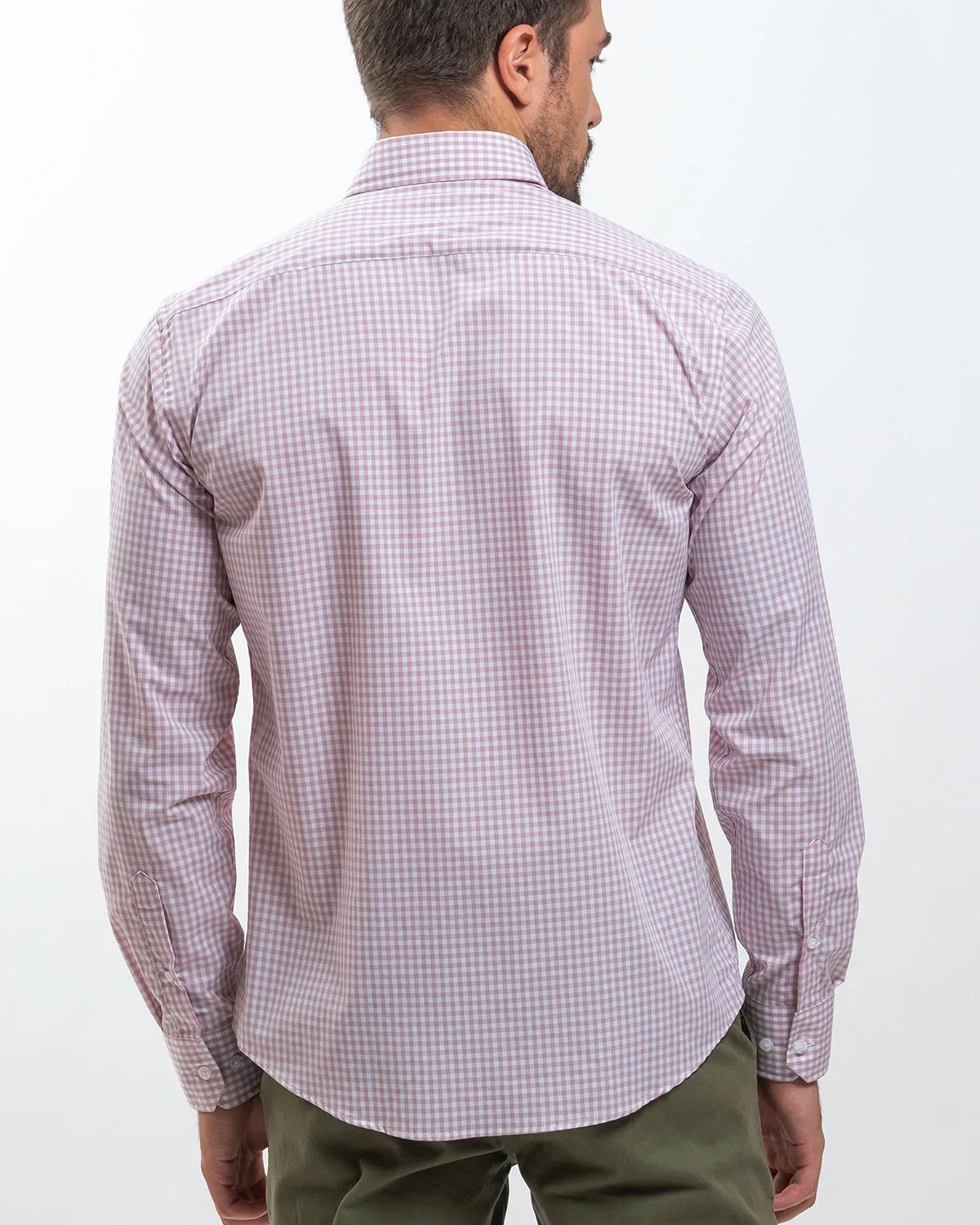 Camisa Vichy Medio Rosa Palo