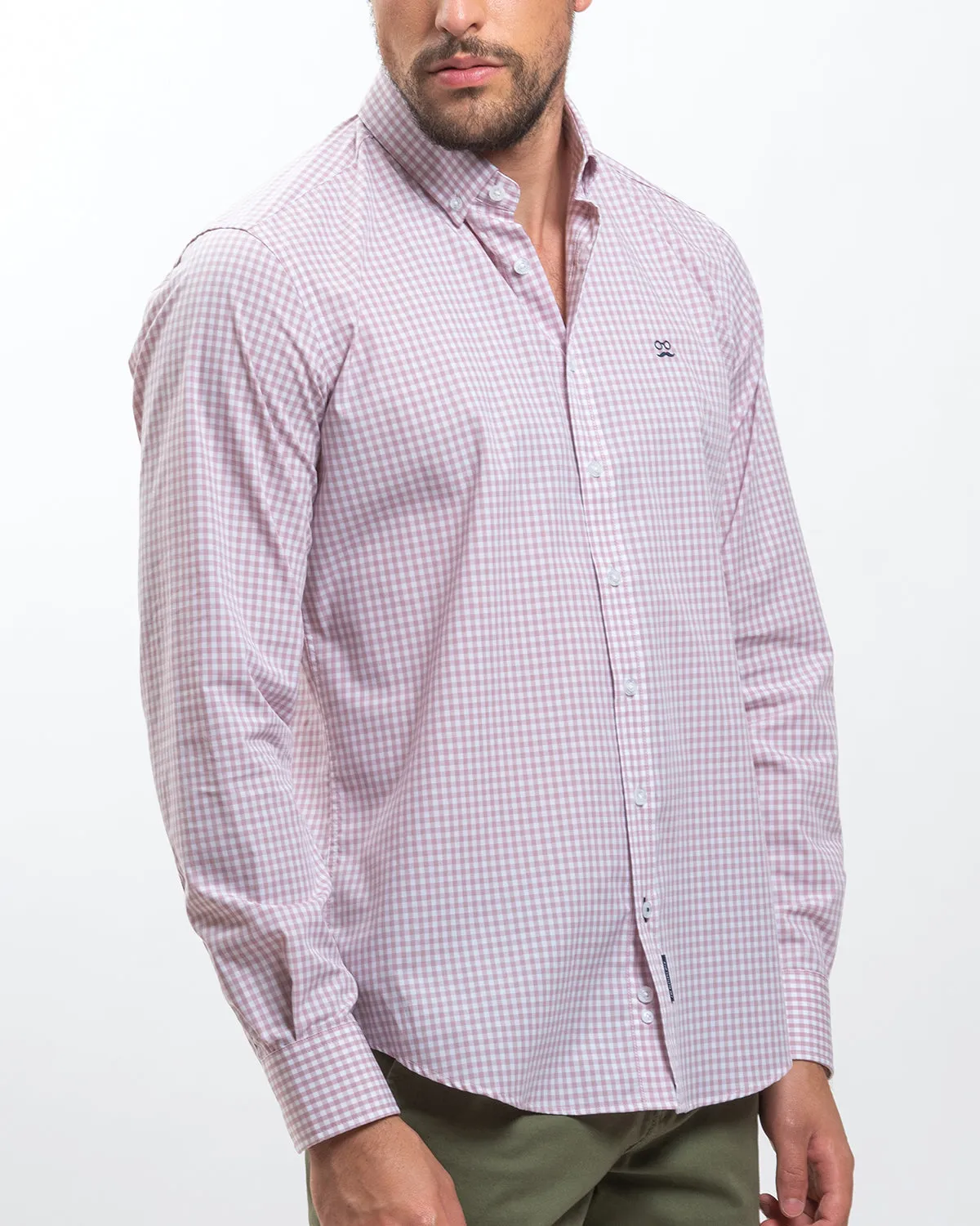 Camisa Vichy Medio Rosa Palo