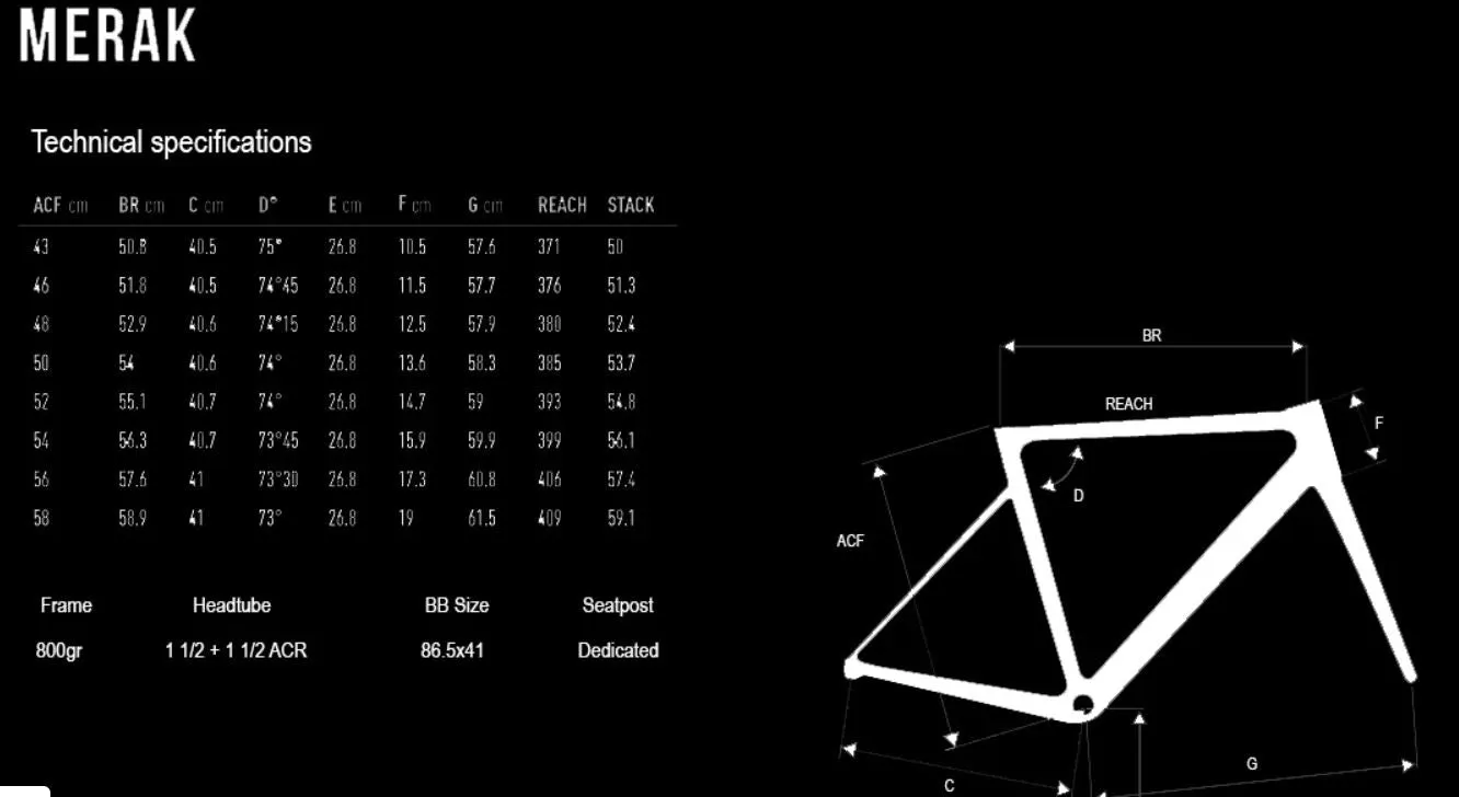 De Rosa Merak Frameset