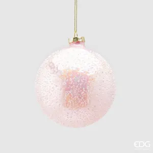 Edg - palla di natale in vetro microbolle rosa | rohome