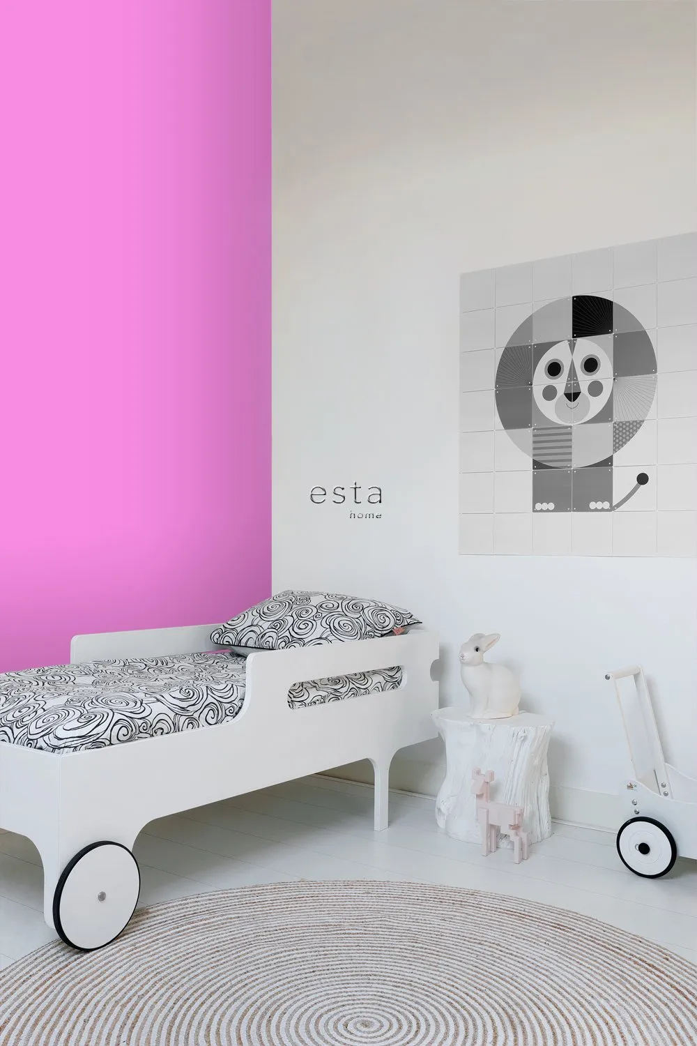 ESTAhome tapet enfärgad - rosa