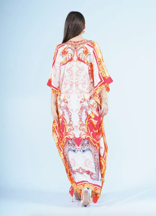 Maxi Kaftan- Tiger Royal Red