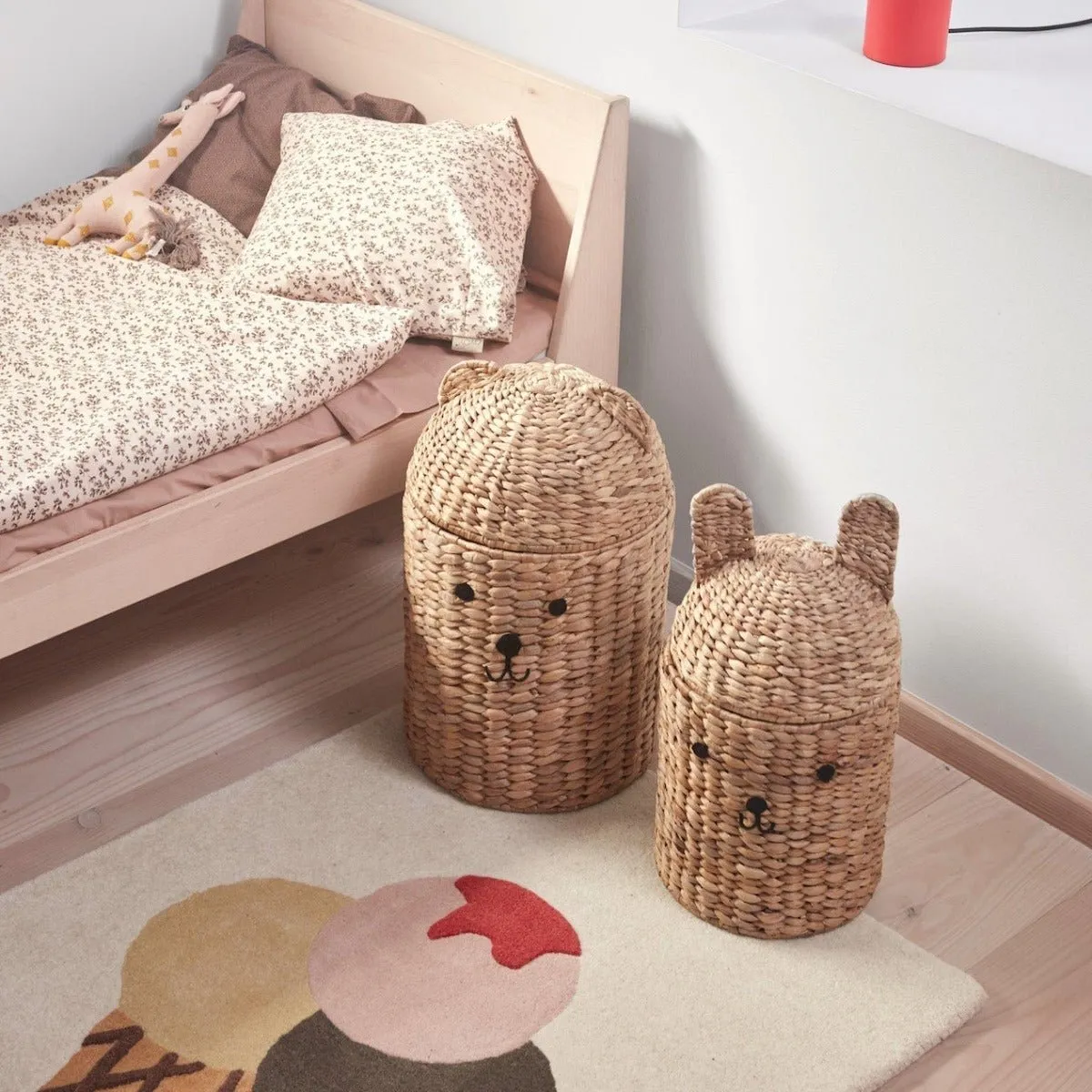 Panier de Rangement Ours & Lapin - Lot de 2