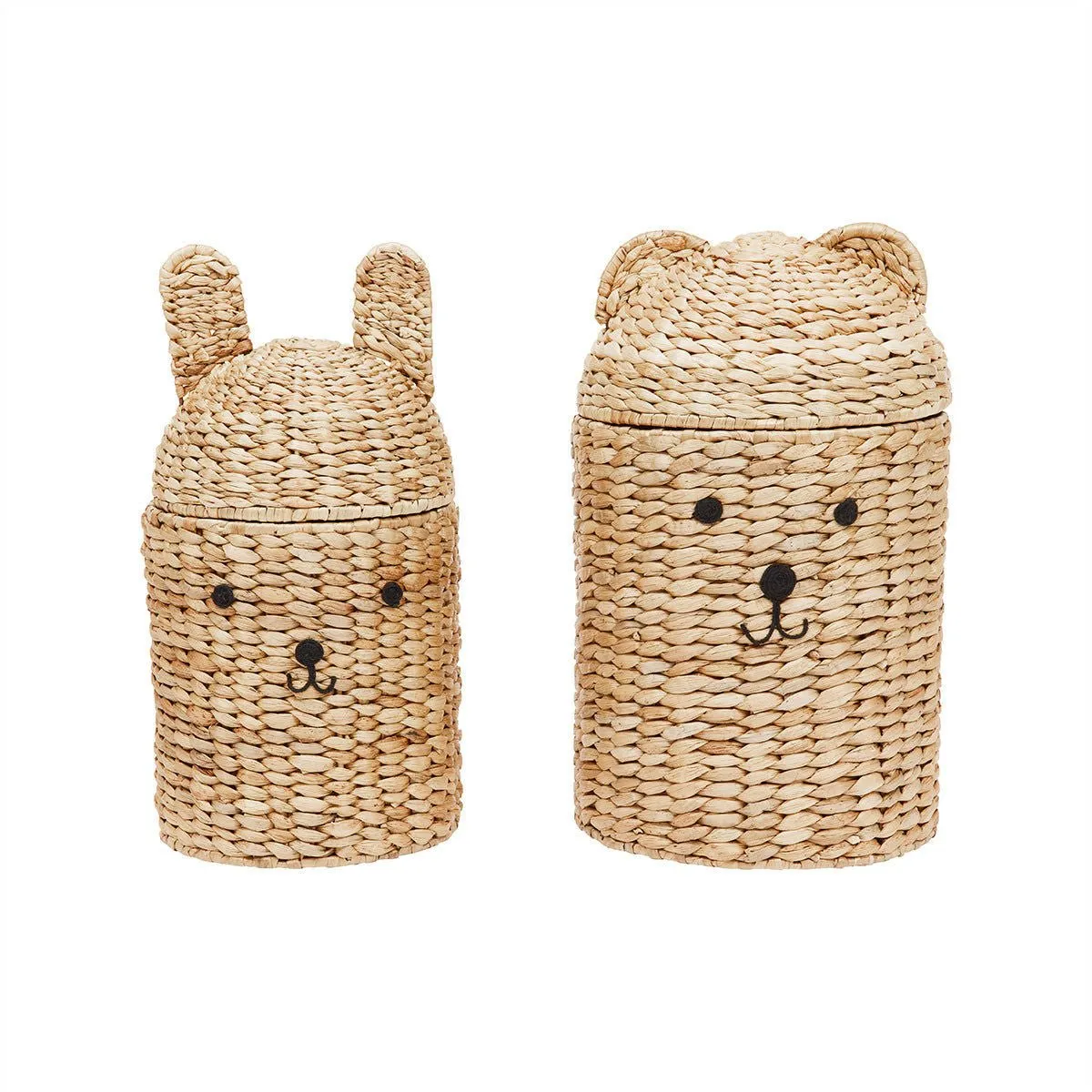 Panier de Rangement Ours & Lapin - Lot de 2