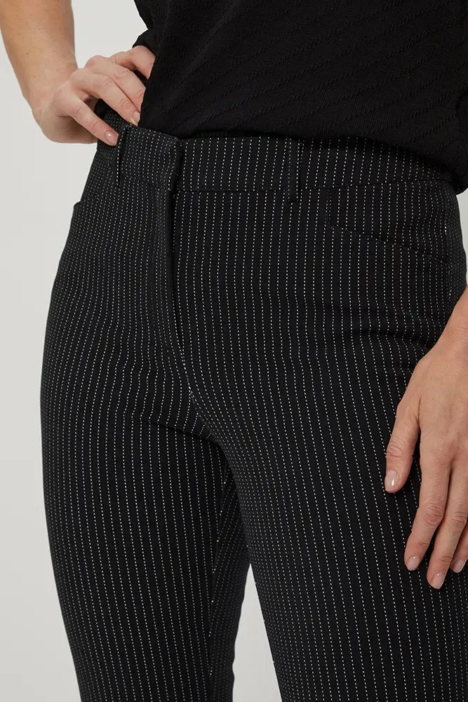 Pantalón Mujer Estampado Líneas Negro