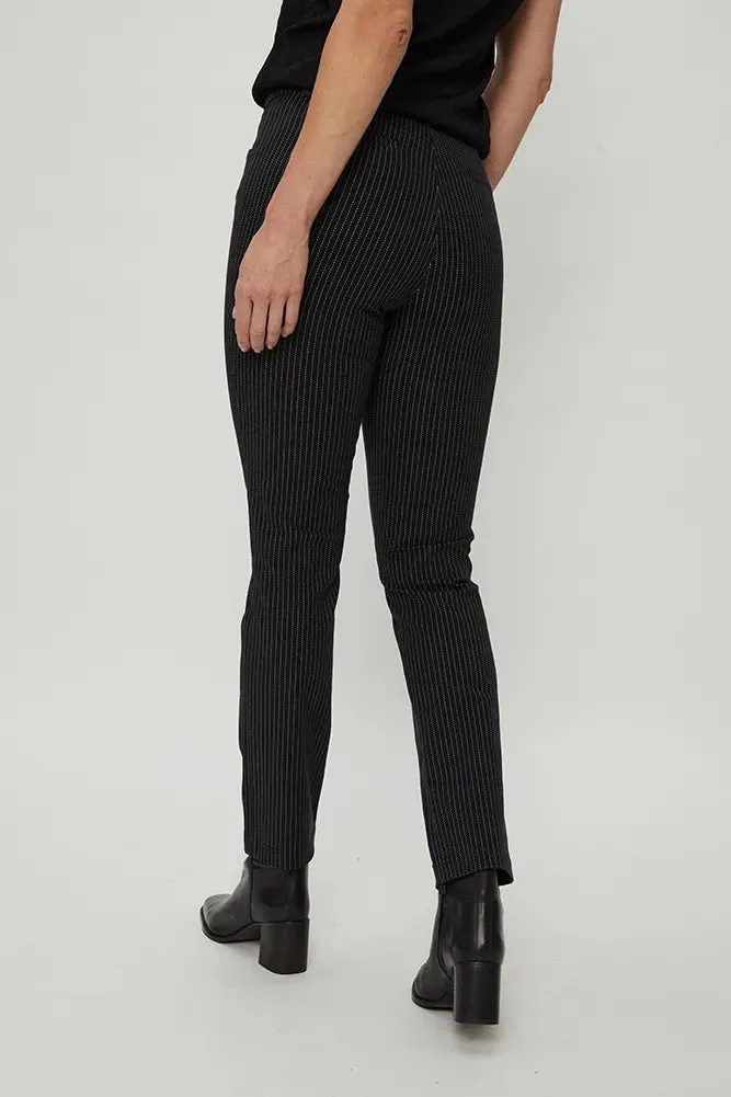 Pantalón Mujer Estampado Líneas Negro