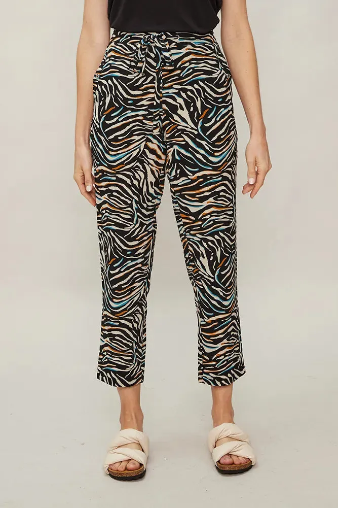 Pantalón Mujer Jogger Estampado Negro