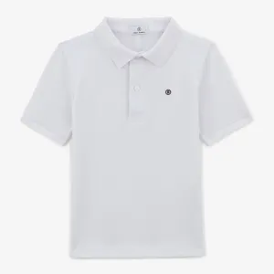 Polo Junior manches courtes en coton blanc