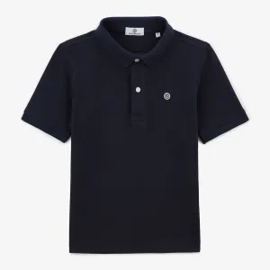 Polo Junior manches courtes en coton bleu foncé